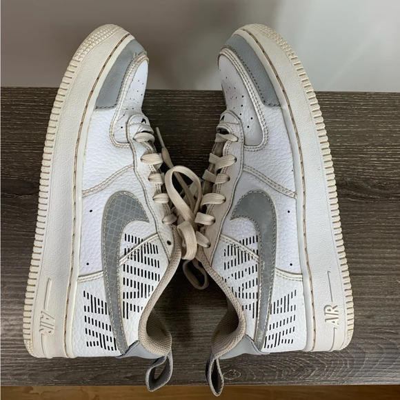 NIKE AIR FORCE 1 LV8 2 Under Construction BQ5484-100 White Wolf Grey 5Y EUR 37.5 - Picture 12 of 16